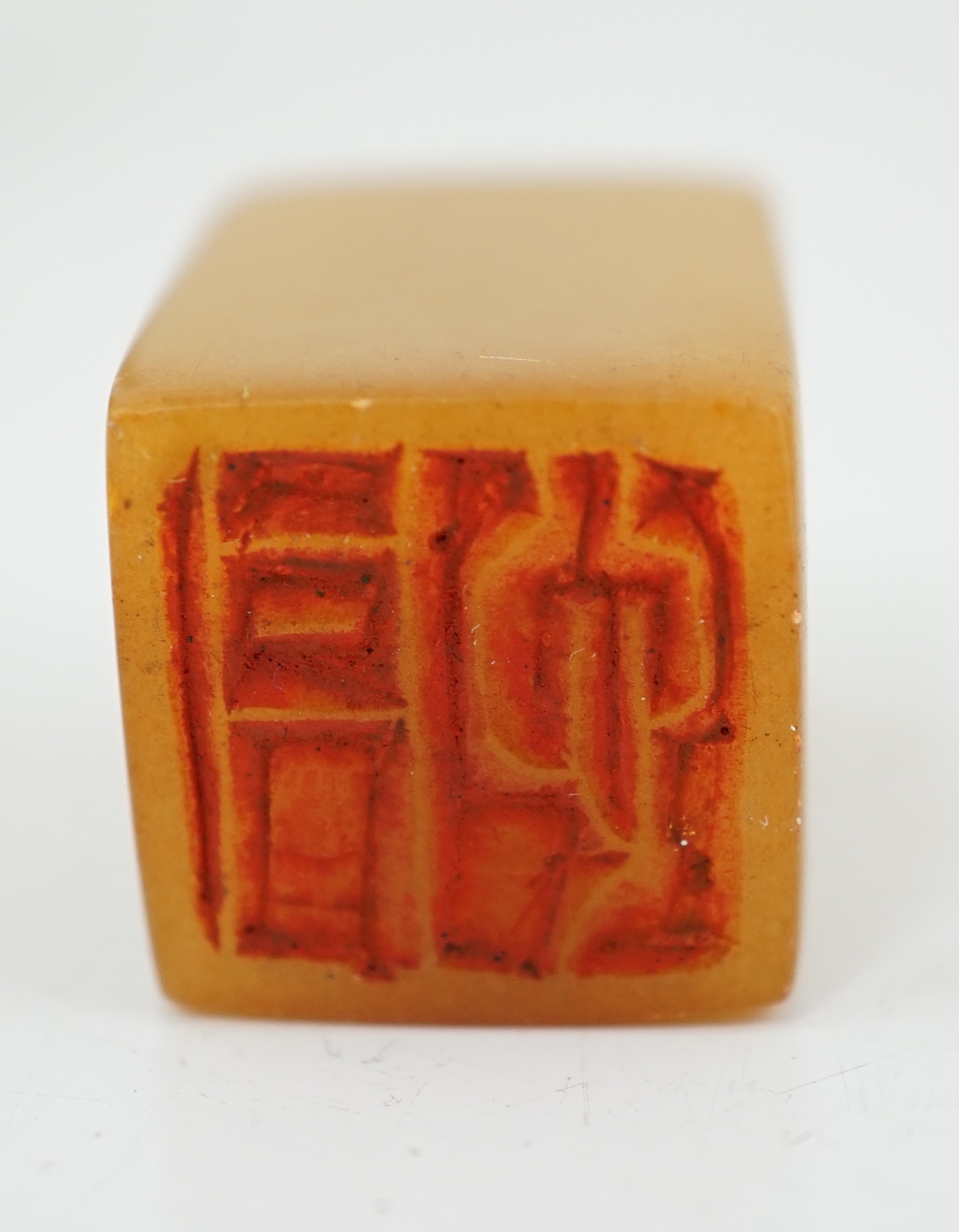 A group of nine Chinese soapstone literati seals, and a similar example in agate